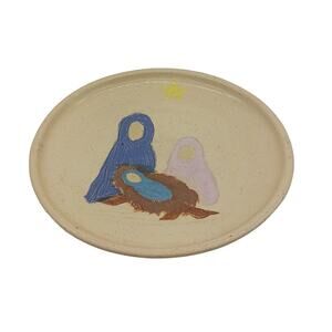 Art Pottery Bowl Christmas Nativity Scene Joesph Mary Jesus Linda Loo Studio